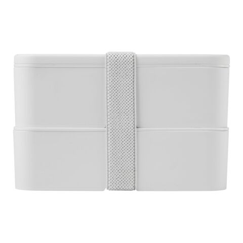 MIYO Pure double layer lunch box White-White-White | Digital Print | lid | 158 mm x 88 mm