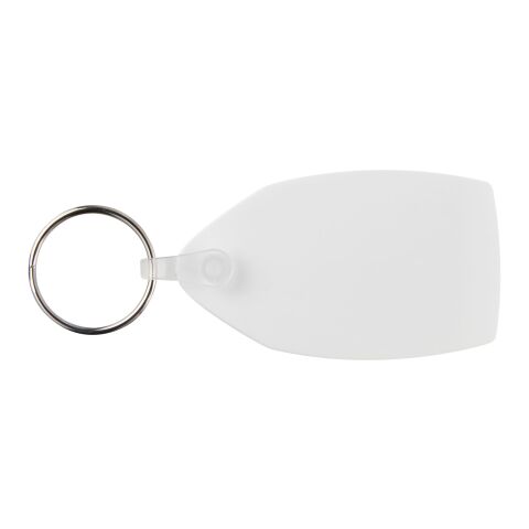 Tait rectangular-shaped recycled keychain White | No Branding | not available | not available