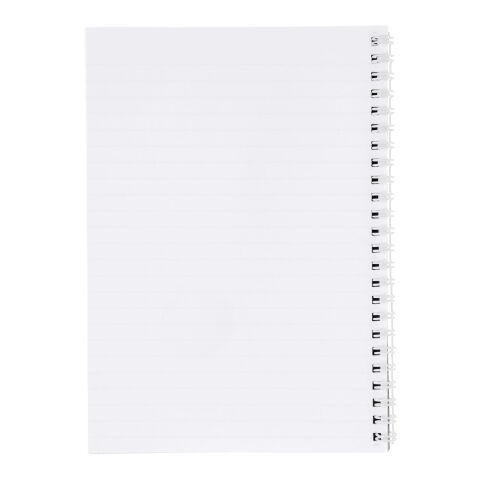 Desk-Mate® A4 notebook synthetic cover White | Lithography | Back of sheets (Portrait spine top) | 210 mm x 297 mm