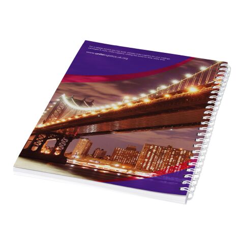 Desk-Mate® A5 spiral notebook with printed back cover White | 50 pages | No Branding | not available | not available