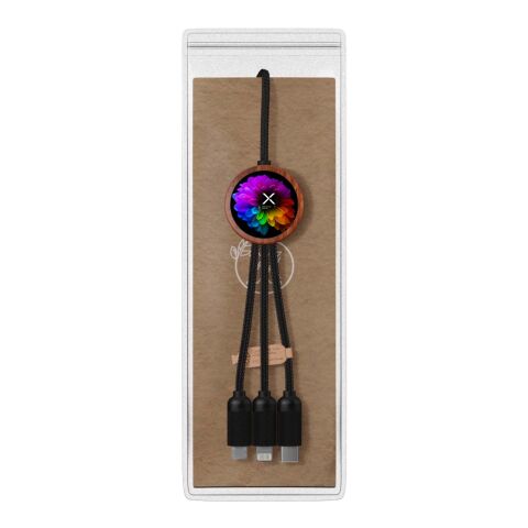 SCX.design C37 3-in-1 rPET light-up logo charging cable with round wooden casing Wood | Not applicable | No Branding | not available | not available