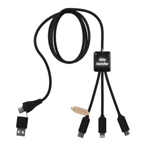 SCX.design C45 5-in-1 rPET charging cable with data transfer Solid black | No Branding | not available | not available