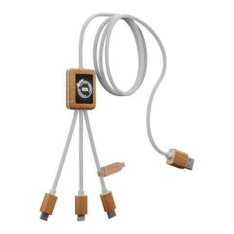SCX.design C39 3-in-1light-up logo charging cable with squared casing White | No Branding | not available | not available