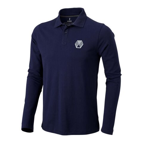 Oakville long sleeve men's polo Standard | Navy | M | No Branding | not available | not available | not available