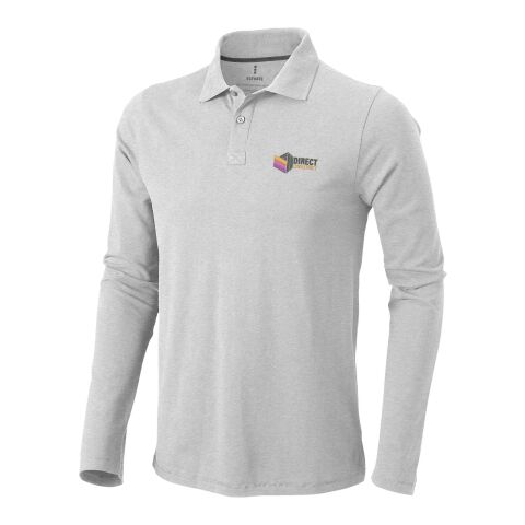 Oakville long sleeve men&#039;s polo Standard | Grey melange | XL | No Branding | not available | not available | not available