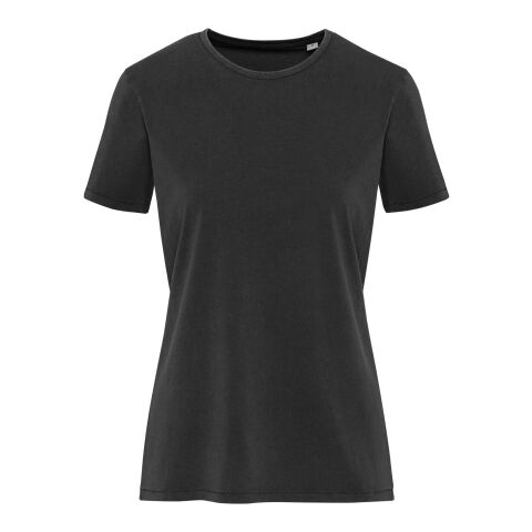 Nanaimo 160 g/m2 short sleeve washed women's t-shirt Standard | Solid black | L | No Branding | not available | not available | not available