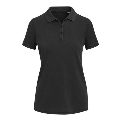 Calgary 200 g/m2 washed women's polo Standard | Solid black | XS | No Branding | not available | not available | not available