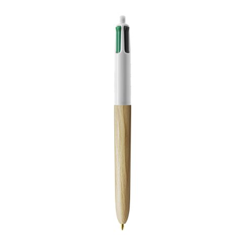 BIC® 4 Colours Wood Style with Lanyard White-White/Natural Wood(2)