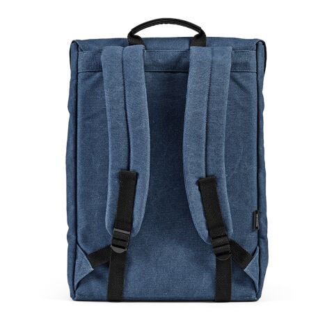 Prague Backpack 25L rCotton. Hook closure. Fits 17" laptop Blue | No Branding | not available | not available | not available