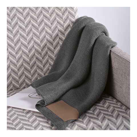 Mondrian Blanket rPET and Wool blend. Customisable Patch Dark grey | No Branding | not available | not available | not available