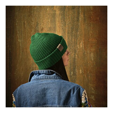 Cobain Beanie rPET and Wool. Customisable Patch Dark green | No Branding | not available | not available | not available