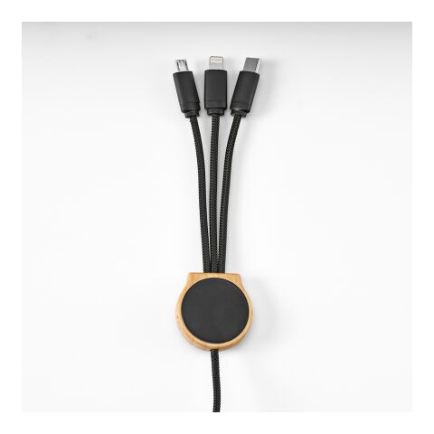 Asimov 5-in-1 Cable Bamboo and rPET. Backlit logo. Solid black | No Branding | not available | not available | not available