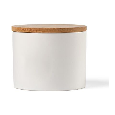 Munch 500 Canister Ceramic 525ml. Bamboo lid  white | No Branding | not available | not available | not available