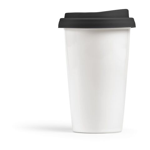 Tagus Travel Cup Ceramic 330ml. Double wall with coloured lid Black | No Branding | not available | not available | not available