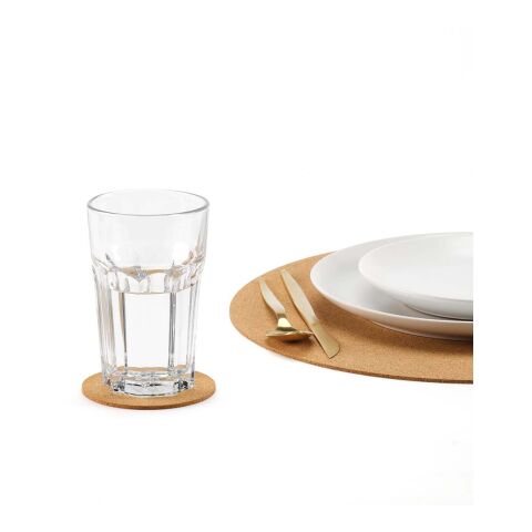 Bordalo individual round cork coaster. Made in Portugal Natural | No Branding | not available | not available | not available