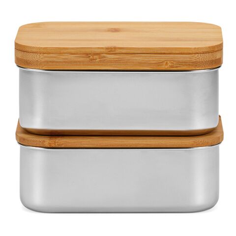 Vermeer Lunchbox rSS 1480ml with Bamboo lid and cutlery Silver | No Branding | not available | not available | not available