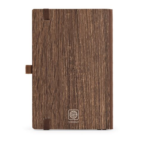Steinbeck A5 Notebook Woodgrain cover. 70gsm FSC 196 pages Dark brown | No Branding | not available | not available | not available