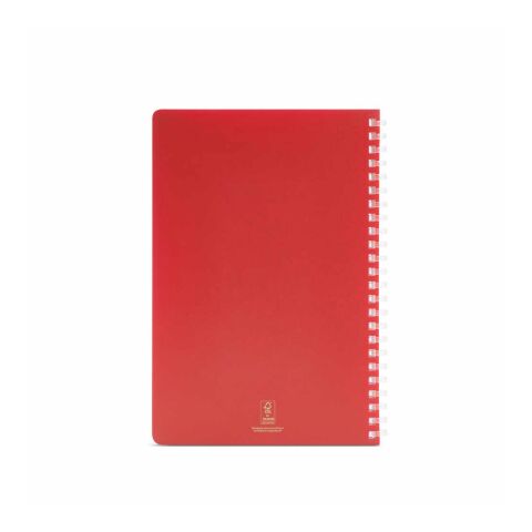 Horace A5 Soft Cover rPP Spiral Notebook. 70gsm FSC® 160 pages clear red