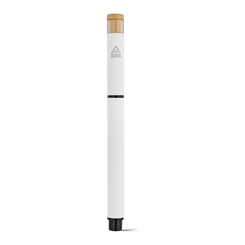 Thoreau Rollerball Pen rAluminium. Blue 0.6km Dokumental® Gel Ink White