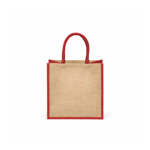 Nuptse Shopping Bag Jute. 34cm Handles clear red