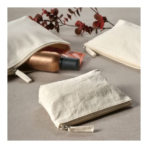 Cairo M. Toiletry Bag 2.1L 320 gsm rCotton with zipper Natural | No Branding | not available | not available | not available