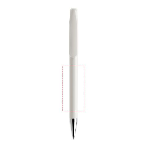 Prodir DS1 twist ballpoint pen polished white | Without Branding | Without Branding | Chrome finish metal | Blue