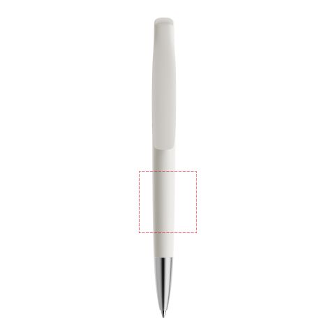 Prodir DS2 push ballpoint pen matt white | Without Branding | Without Branding | Satin finish metal | Blue