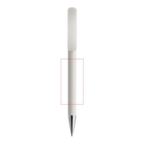 Prodir DS3 twist ballpoint pen matt white | Without Branding | Without Branding | Satin finish metal | Blue