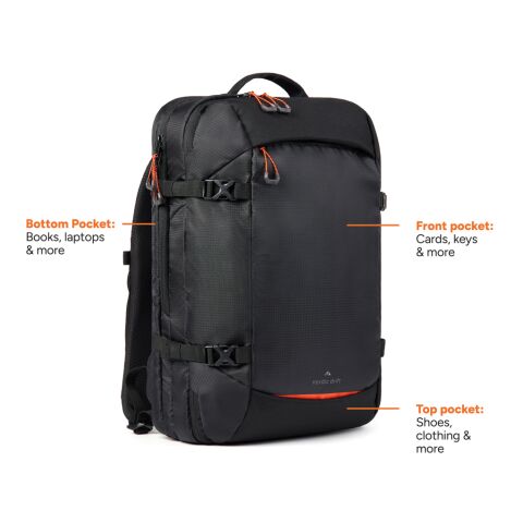 Nordic Drift RCS Travelling backpack 25L black-orange | No Branding | not available | not available | not available