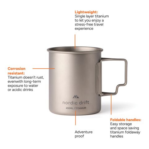 Nordic Drift Trail Ultra Light Titanium 450ml Cup silver | No Branding | not available | not available