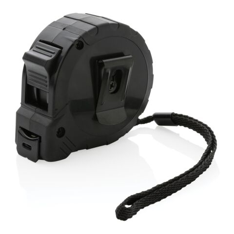 5M/19 mm measuring tape with stop button, RCS-recycled plastic black | No Branding | not available | not available