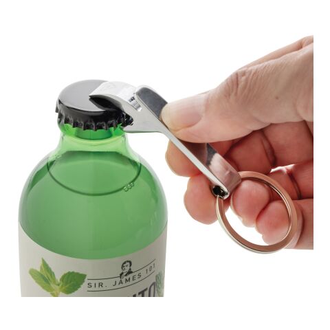 RCS recycled zinc alloy bottle opener keychain silver | No Branding | not available | not available