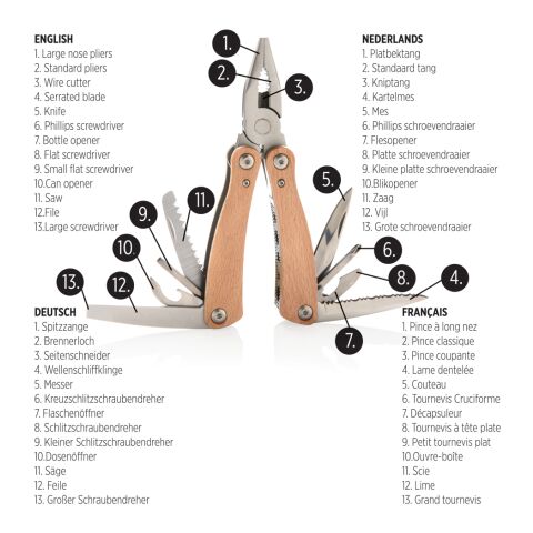 Wood multitool brown | No Branding | not available | not available