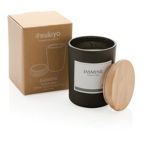 Ukiyo deluxe scented candle with bamboo lid black | No Branding | not available | not available
