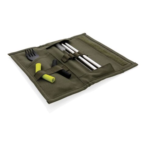 Tierra 2pcs straw and cutlery set in pouch green | No Branding | not available | not available
