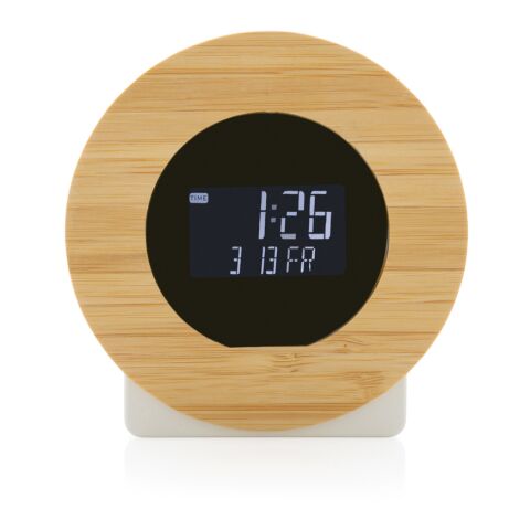 Utah RCS rplastic and FSC® bamboo LCD desk clock brown | No Branding | not available | not available