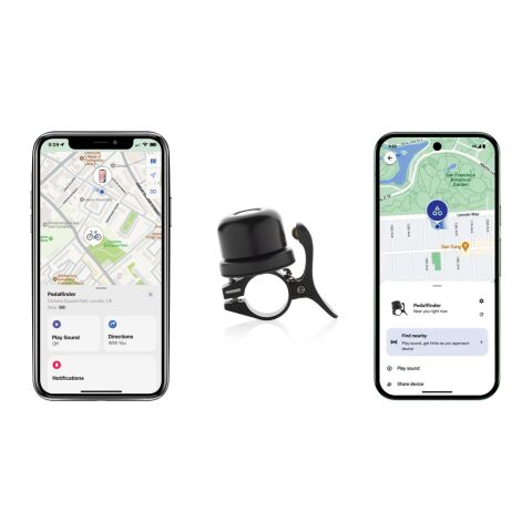 Bike finder Dual RCS bike bell with worldwide locating black | No Branding | not available | not available