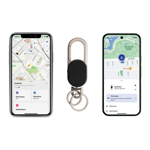 Keyfinder Dual keychain with worldwide locating black-grey | No Branding | not available | not available