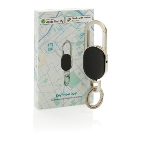 Keyfinder Dual keychain with worldwide locating black-grey | No Branding | not available | not available