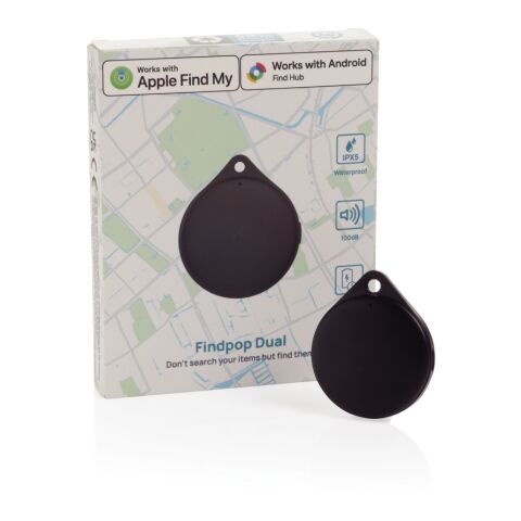 Findpop Dual RCS recycled plastic item finder IPX5 black | No Branding | not available | not available