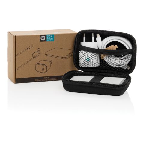 Surge RCS recyled PET 20W type C 3 pcs charging set black | No Branding | not available | not available