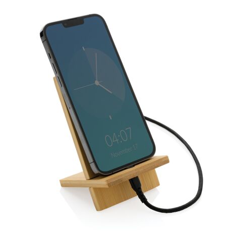 FSC® bamboo phone stand in FSC® kraft box brown | No Branding | not available | not available