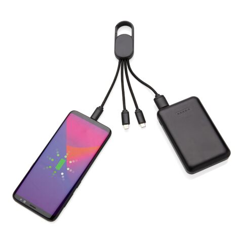 4-in-1 cable with carabiner clip black | No Branding | not available | not available