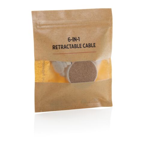 Cork and Wheat 6-in-1 retractable cable brown | No Branding | not available | not available