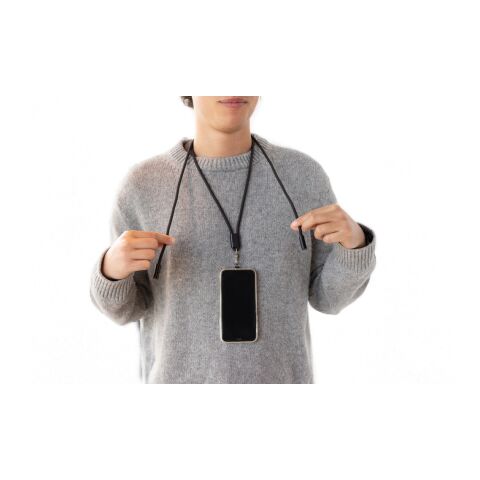 LoopAmp RCS RPET adjustable phone cord with 60W cable black | No Branding | not available | not available