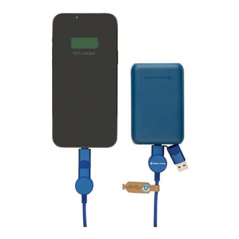 Oakland RCS recycled plastic 6-in-1 fast charging 45W cable blue | No Branding | not available | not available