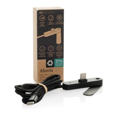 Aluvia RCS 65W PD Cable with adjustable phone stand black | No Branding | not available | not available