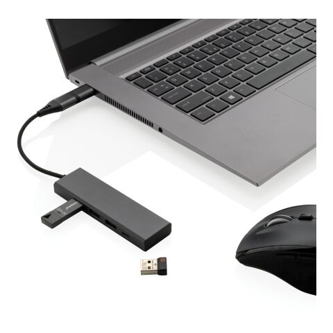 Terra RCS recycled aluminum hub with 3 USB ports grey | No Branding | not available | not available
