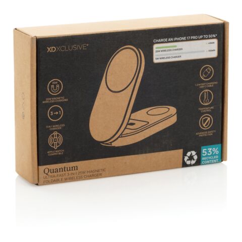 Quantum ultra-fast 3-in-1 25W Foldable Wireless Charger grey-black | No Branding | not available | not available