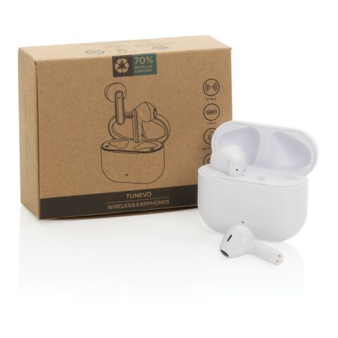 Tunevo RCS recycled plastic wireless earbuds White | No Branding | not available | not available